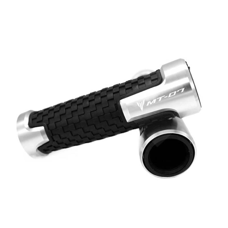 SLMPXSGH Lenkergriff Aus Legiertem Gummimaterial, Geeignet Für Yamaha MT-07T FZ-07 2014 2015 2016 2017 2018 2019 2020 Motorrad-Anti-Rutsch-Lenker (Silver) von SLMPXSGH