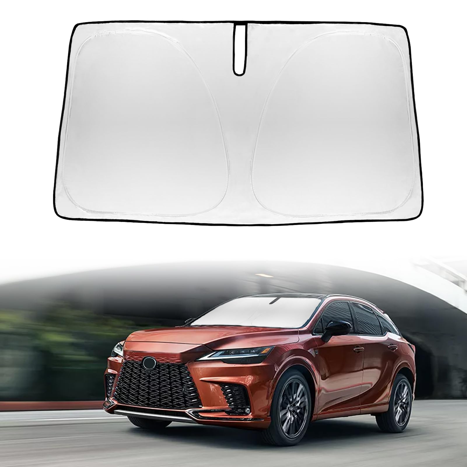 Sonnenschutz für die Windschutzscheibe, passgenau, für Lexus RX 2023–2024, für Lexus RX350, RX450, RX450H, RX350H, Frontscheibe, Sonnenblende, 240T, reflektierend, faltbar, Autozubehör von SLOGENTO