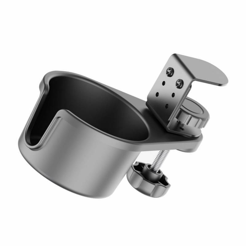 SLXLYH Clip-On-Schreibtisch-Becherhalter, vielseitig, um 360 ° drehbar, Metall-Designs mit Kopfhörer-Haken, für Büro oder Zuhause von SLXLYH