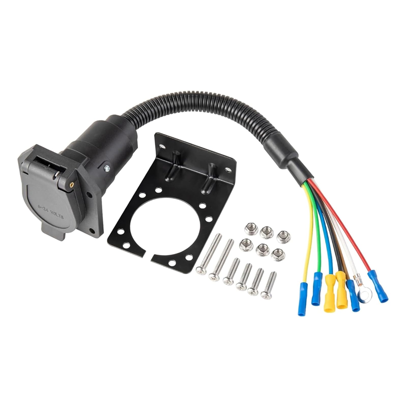 Wetterfeste 7-polige elektrische Wohnmobil-Steckdosen-Kabel-Adapter-Sets für sichere Verbindung in LKWs und Campingfahrzeugen Wetterfeste 7-polige elektrische Wohnmobil-Steckdosen-Kabel-Adapter-Sets für sichere Verbindung in LKWs und Campingfahrzeugen von SLXLYH