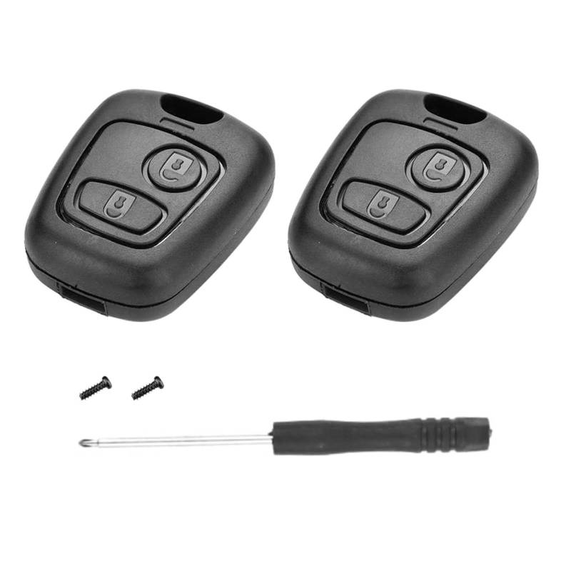 SLshiBo 2 Stück Autoschlüssel Gehäuse Peugeot 2 Tasten Gehäuse der Fernbedienung Ersatzschlüssel Kompatibel mit Peugeot 106 107 206 207 208 407 806 und Citroen C1 C2 C3 C4 C5 Xsara Picasso Saxo von SLshiBo