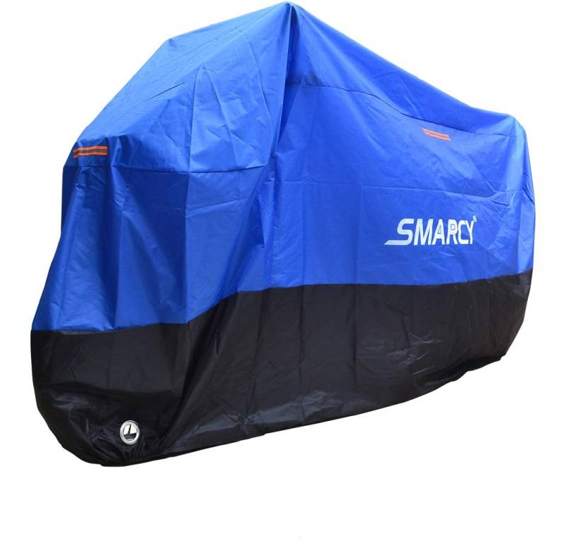 SMARCY® Motorradabdeckplane Motorradgarage Motorradabdeckung Wasserdicht Staubdicht Schwarz Blau XL von SMARCY