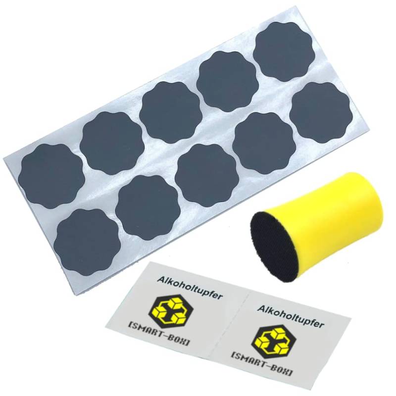 [SMART-BOX] 10x Schleifblüten + Schleifklotz | Körnung 2000 | 35mm | selbstklebend | wasserfest | Schleifscheiben + Schleifblütenhalter von [SMART-BOX]