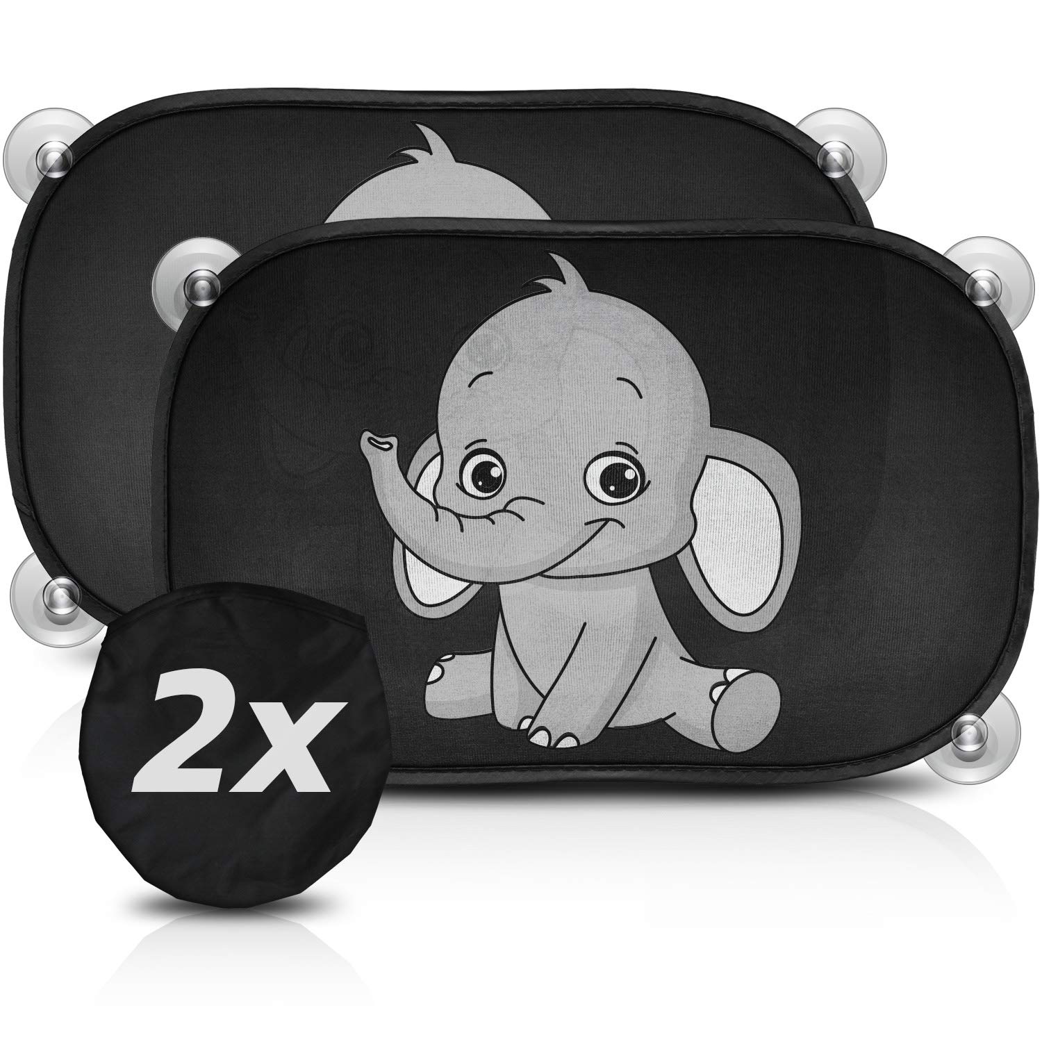 Sonnenschutz Auto Baby mit UV Schutz - Car Sun Shade inkl. 6 Saugnäpfen & Transporttasche, Sonnenblende Auto in neutralem schwarz Sonnenschutz Auto Baby mit UV Schutz - Car Sun Shade inkl. 6 Saugnäpfen & Transporttasche, Sonnenblende Auto in neutralem schwarz von SMARTCAR ADDS