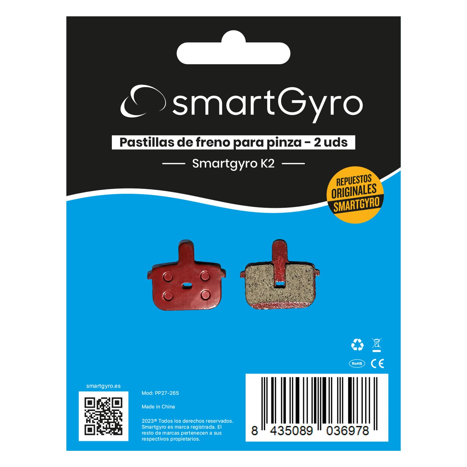 Original SmartGyro Ersatz-Bremsbeläge für Smartgyro K2, 2 Stück von SMARTGYRO