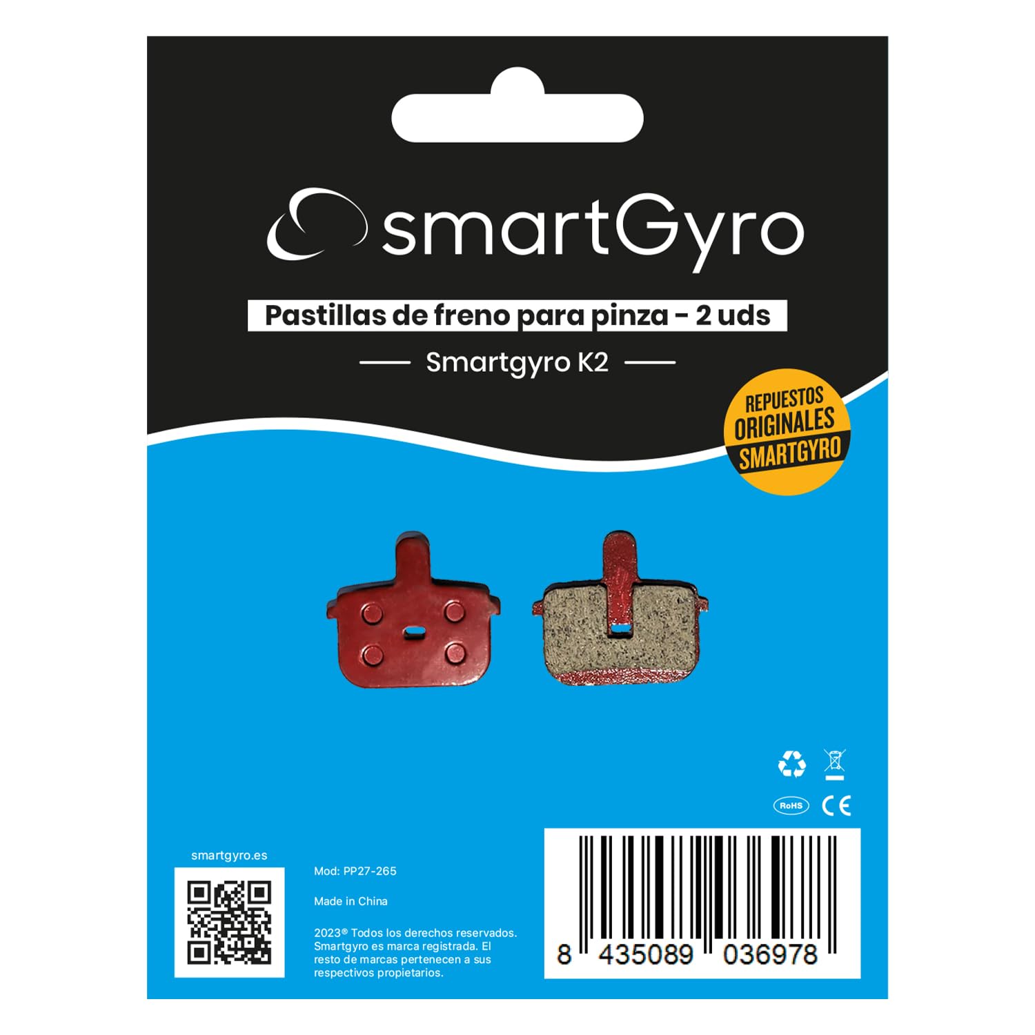 smartGyro Original Ersatz-Bremsbeläge für Smartgyro K2, 2 Stück smartGyro Original Ersatz-Bremsbeläge für Smartgyro K2, 2 Stück von SMARTGYRO