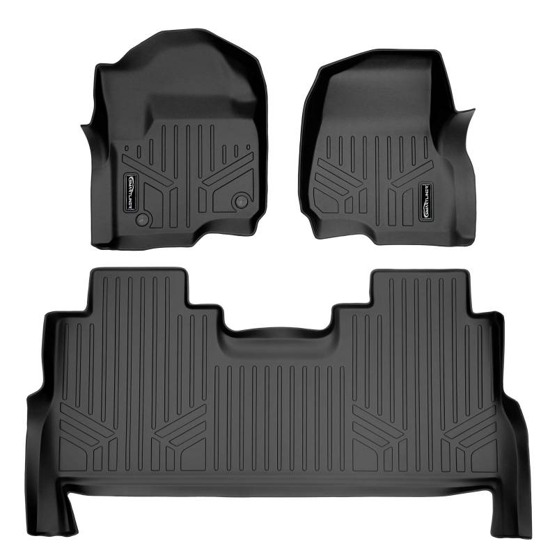 SMARTLINER A0246/B0246 für F-250/F-350 Super Duty Crew Cab mit 1. Reihe Schalensitzen Fußmatten Liner schwarz von SMARTLINER