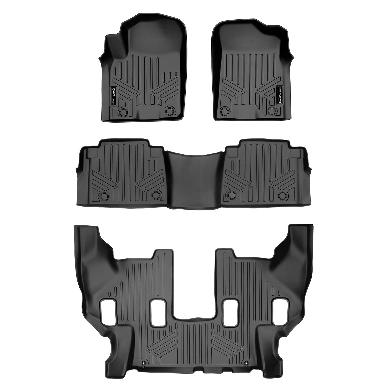 SMARTLINER Allwetter Passgenaue Fußmatten 3-reihig Liner Set Schwarz für 2019-2021 Nissan Armada/Infiniti QX80 SMARTLINER Allwetter Passgenaue Fußmatten 3-reihig Liner Set Schwarz für 2019-2021 Nissan Armada/Infiniti QX80 von SMARTLINER