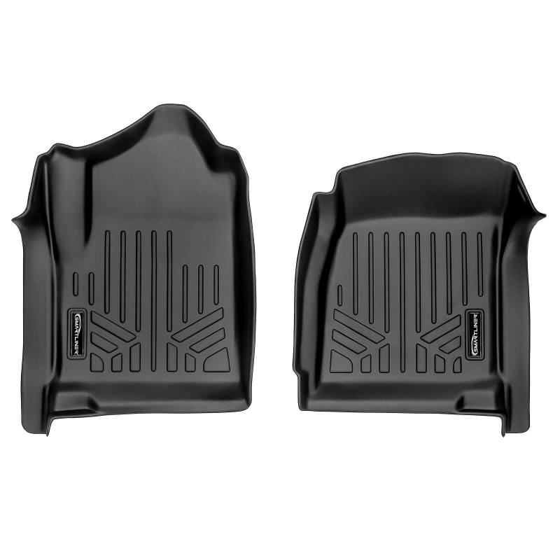 SMARTLINER Fußmatten 1. Reihe Set schwarz für 2014-18 Silverado/Sierra 1500-2015-18 2500/3500 HD Regular Cab mit Vinylboden von SMARTLINER