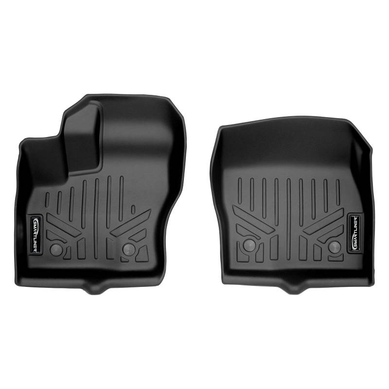 SMARTLINER Fußmatten 1. Reihe Set schwarz für 2014-2019 Ford Transit Connect mit Vinylboden und Bodenpfosten von SMARTLINER