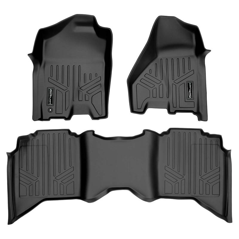 SMARTLINER Fußmatten 2 Reihen Liner Set schwarz für 2009-2012 Dodge Ram 1500/2500/3500 Crew Cab (4 Türen in voller Größe) von SMARTLINER