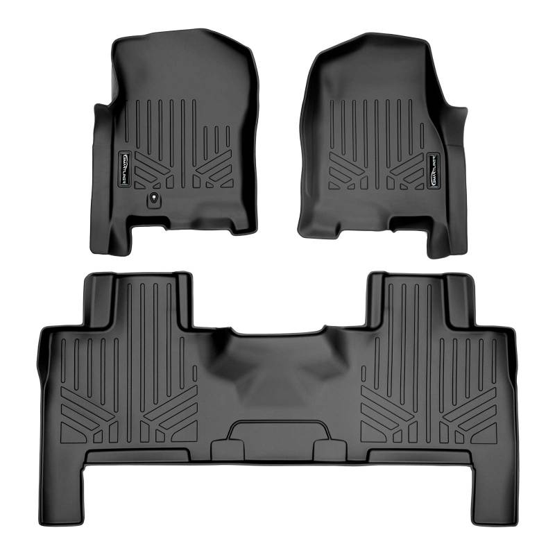 SMARTLINER Fußmatten 2-reihig Liner Set Schwarz Kompatibel mit 2007-2010 Kompatibel mit Ford Expedition/Lincoln Navigator (Alle Modelle einschließlich EL und L) von SMARTLINER
