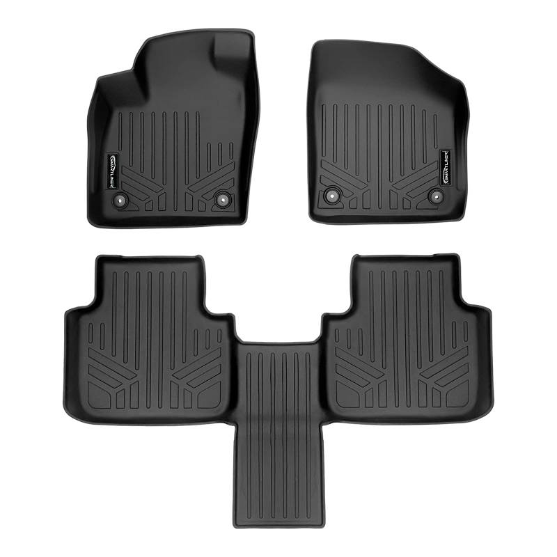SMARTLINER Fußmatten 2-reihig Liner Set schwarz kompatibel mit 2018-2022 Atlas mit 2. Reihe Schalensitze ohne Fender Premium Audio von SMARTLINER