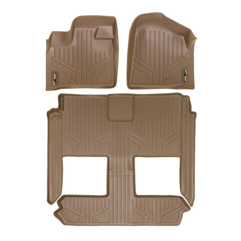 SMARTLINER Fußmatten-Set, 3-reihig, Hellbraun, für Dodge Grand Caravan/Chrysler Town & Country (Stow'n Go Only) von SMARTLINER