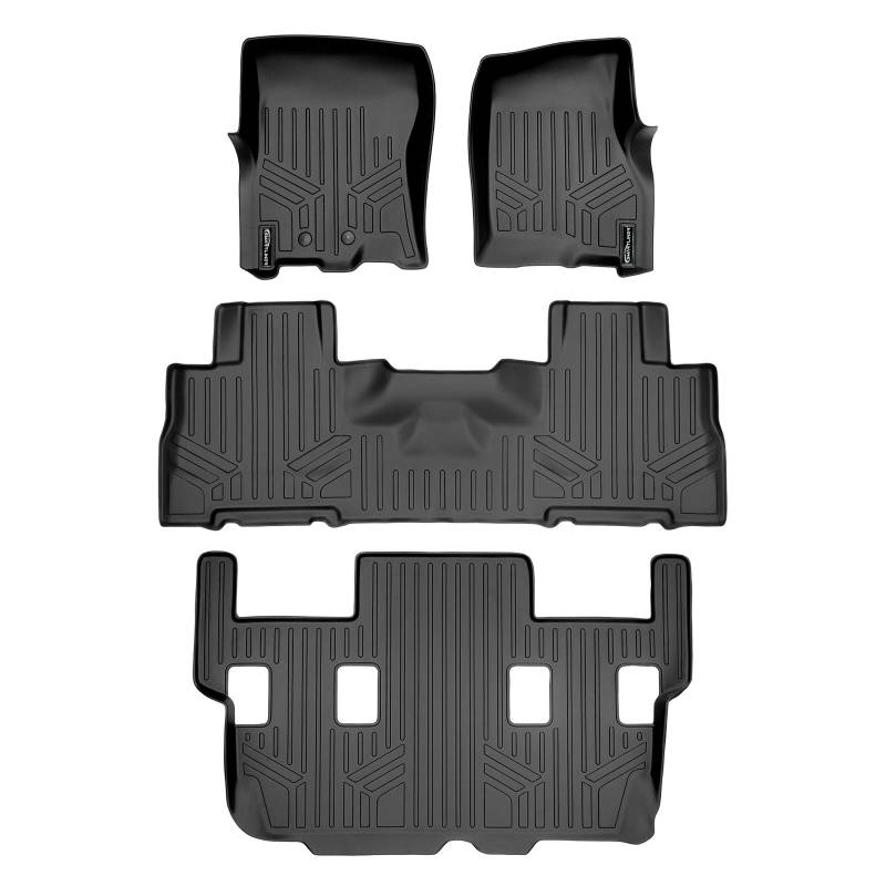 SMARTLINER Fußmatten Set 3-reihig schwarz für Expedition/Navigator 2011-2017 mit 2. Reihe Schalensitzen ohne Konsole von SMARTLINER
