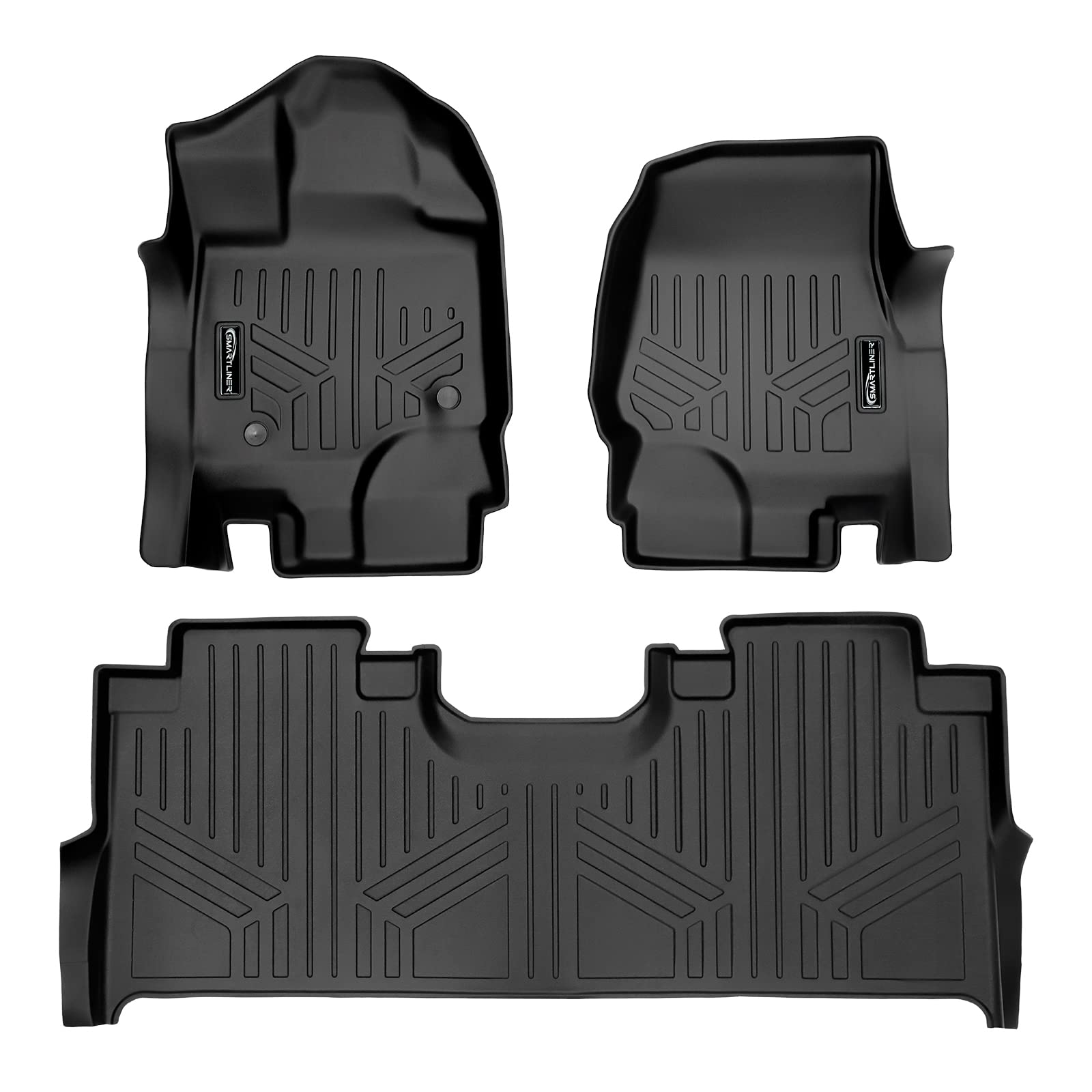 SMARTLINER Individuelle Passform Fußmatten 2-reihig Auskleidung Set schwarz kompatibel mit Ford F-150 SuperCrew Cab mit 1. Reihe Schalensitze und 2. Reihe unter dem Sitz SMARTLINER Individuelle Passform Fußmatten 2-reihig Auskleidung Set schwarz kompatibel mit Ford F-150 SuperCrew Cab mit 1. Reihe Schalensitze und 2. Reihe unter dem Sitz von SMARTLINER