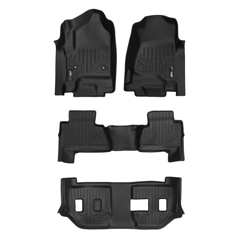 SMARTLINER Maßgefertigte Fußmatten 3-reihig Set schwarz für Chevrolet Suburban/GMC Yukon XL (mit 2. Reihe Sitzbank) von SMARTLINER