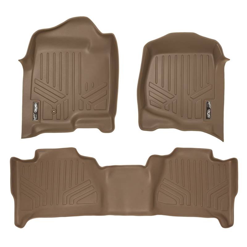 SMARTLINER Passgenaue Fußmatten, 2-reihig, Hellbraun, für Cadillac Escalade 2007–2014 (ohne Hybrid-Modelle) von SMARTLINER