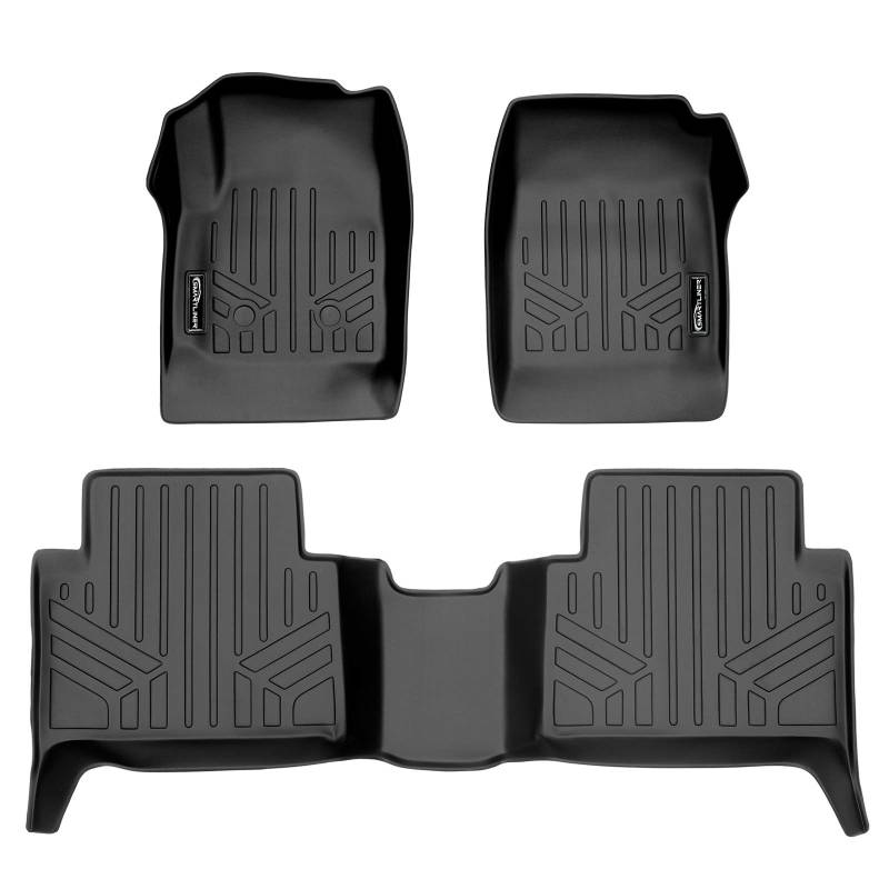 SMARTLINER Passgenaue Fußmatten, 2-reihiges Auskleidungsset, schwarz, für Chevy Colorado Crew Cab/GMC Canyon Crew Cab 2015–2021 von SMARTLINER