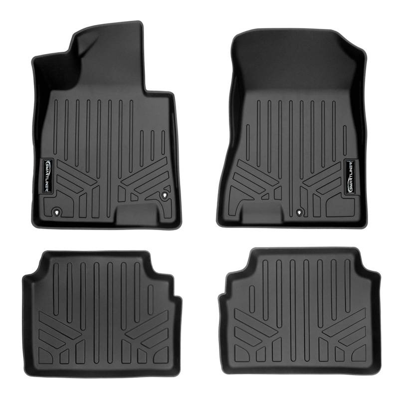 SMARTLINER Passgenaue Fußmatten 2-reihig Liner Set schwarz Gummimatten Auto Kofferraummatten für Kia K5 2020-2021 (nur AWD Modelle) von SMARTLINER