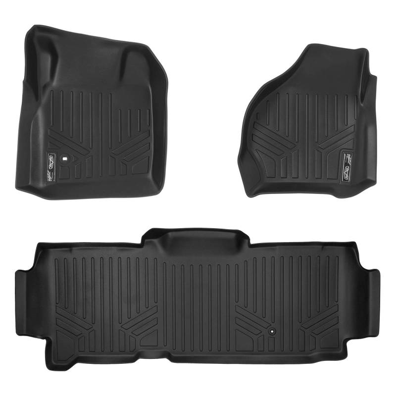 SMARTLINER Passgenaue Fußmatten 2-reihig Liner Set schwarz für 1999-2007 Ford F-250 / F-350 Super Duty SuperCab von SMARTLINER