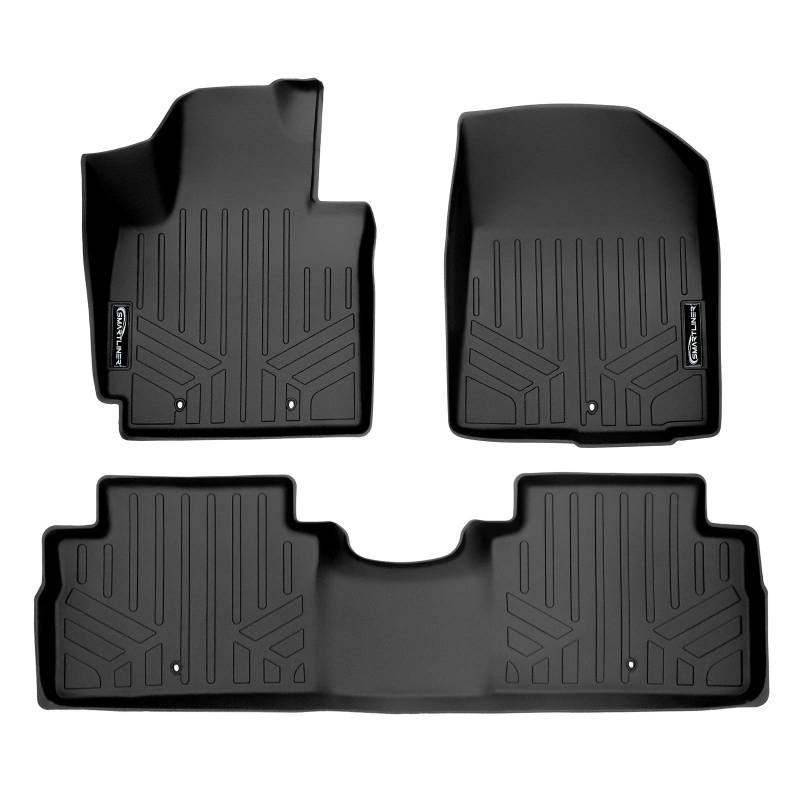 SMARTLINER Passgenaue Fußmatten 2-reihig Liner Set schwarz für 2014-2019 Kia Soul von SMARTLINER