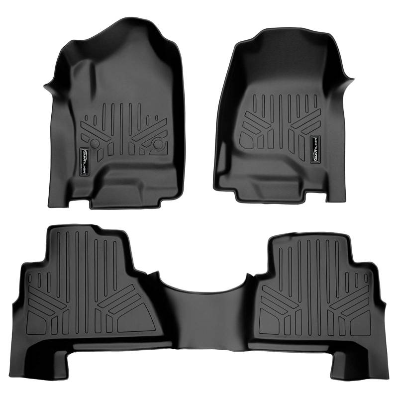 SMARTLINER Passgenaue Fußmatten 2-reihig Liner Set schwarz für 2015-2020 Cadillac Escalade Nicht passend für ESV-Modelle. von SMARTLINER