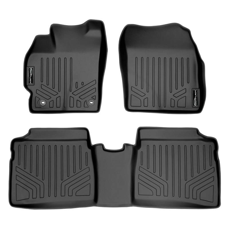 SMARTLINER Passgenaue Fußmatten 2-reihig Liner Set schwarz für Toyota Prius 2012-2015 (Keine Prius V oder C Modelle) von SMARTLINER