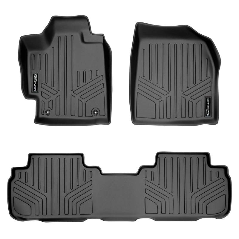 SMARTLINER Passgenaue Fußmatten 2-reihig Set schwarz für Toyota Highlander Non Hybrid 2008-2013 von SMARTLINER