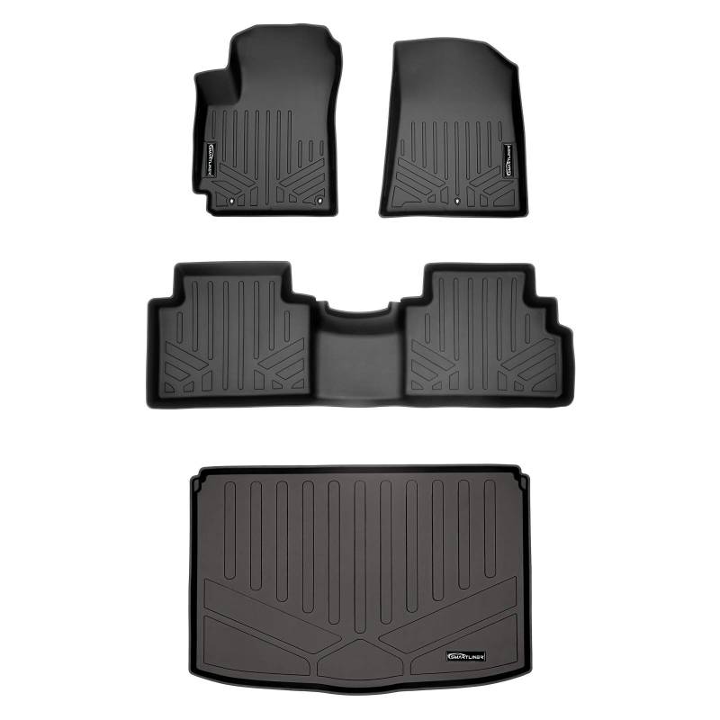 SMARTLINER Passgenaue Fußmatten 2-reihig und Cargo Liner Set schwarz für 2020 Kia Soul von SMARTLINER