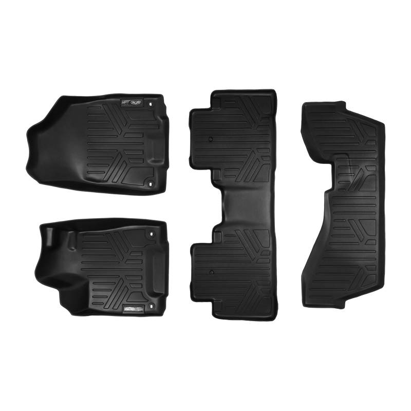 SMARTLINER Passgenaue Fußmatten 3-reihig Liner Set schwarz für 2014-2019 Acura MDX mit 2. Reihe Sitzbank (Keine Hybrid-Modelle) von SMARTLINER