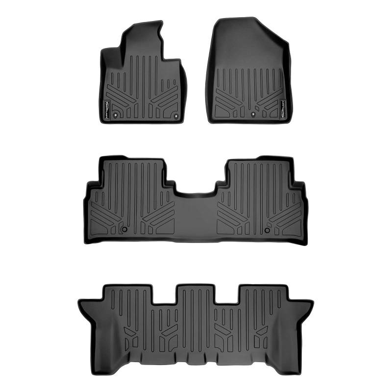 SMARTLINER Passgenaue Fußmatten 3-reihig Liner Set schwarz für 2016-2020 Kia Sorento 7 Beifahrermodell von SMARTLINER