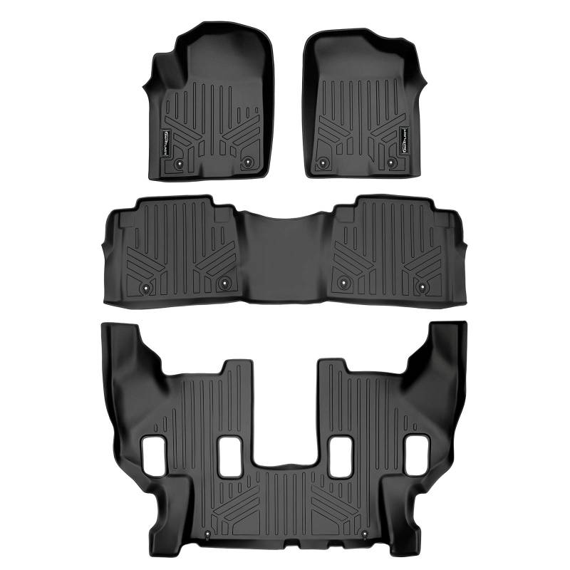 SMARTLINER Passgenaue Fußmatten 3-reihig Liner Set schwarz für 2017-2018 Armada / 2011-2013 Infiniti QX56 / 2014-2018 QX80 von SMARTLINER