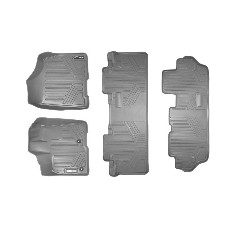SMARTLINER Passgenaue Fußmatten 3-reihig Set grau für Toyota Sienna 8 Beifahrermodell 2013-2019 von SMARTLINER