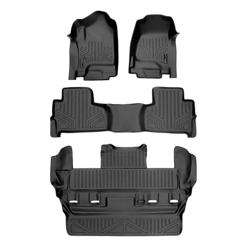 SMARTLINER Passgenaue Fußmatten 3-reihig Set schwarz für Chevrolet Tahoe/GMC Yukon 2015-2020 von SMARTLINER