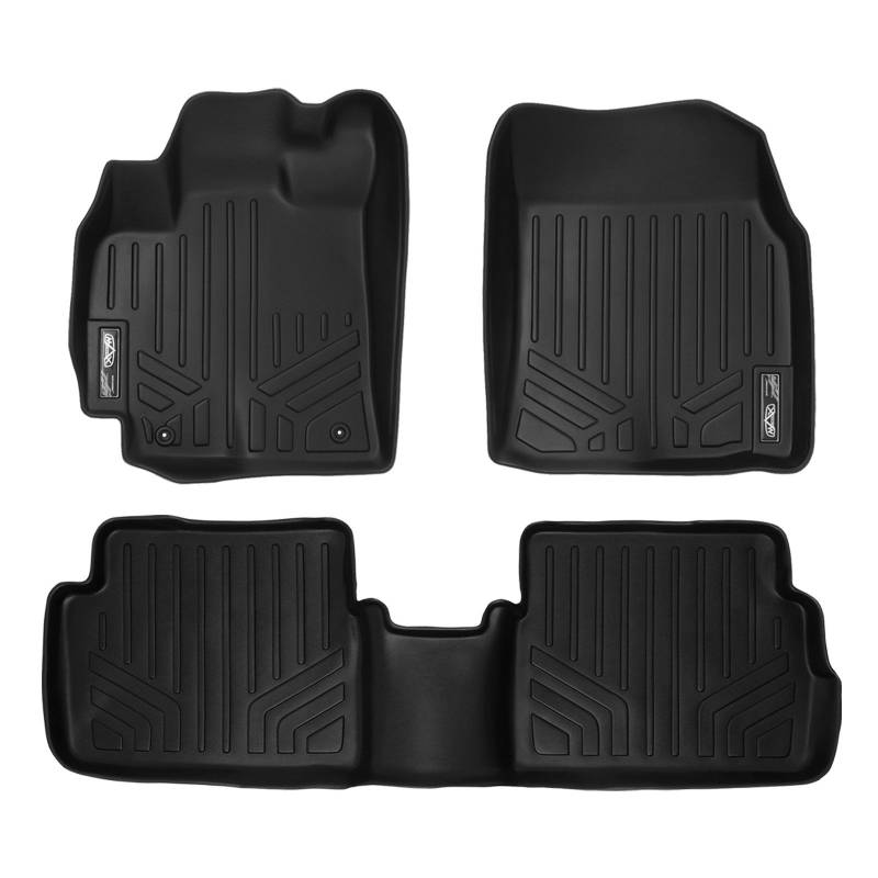 SMARTLINER Passgenaue Gummimatten Fußmatten vorne 2-reihig Set schwarz für Toyota Corolla 2009-2013 mit Automatikgetriebe von SMARTLINER