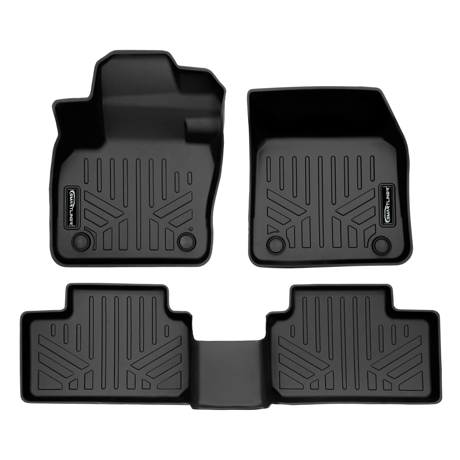 SMARTLINER Passgenaues Allwetter-Fußmatten-Set, 2-reihig, schwarz, kompatibel mit Volvo XC40 2019–2022 von SMARTLINER
