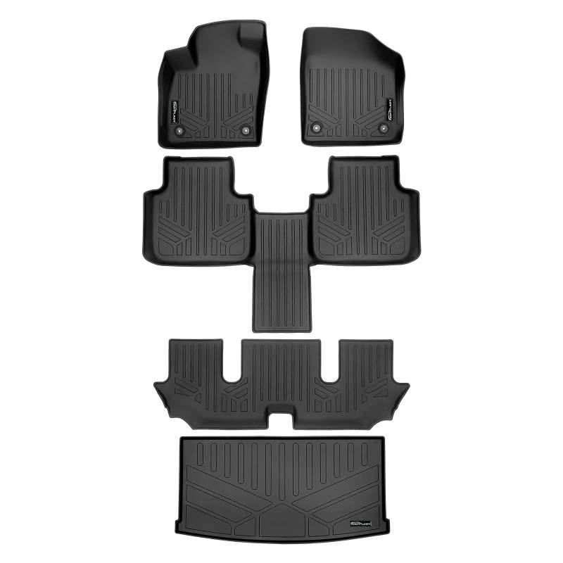 SMARTLINER SA0300/B0443/C0443/E0300 3-reihig und Kofferraumwanne hinter der 3. Reihe, schwarz, for 2018-20 Atlas with 2nd Row Bucket Seats Without Fender Audio von SMARTLINER