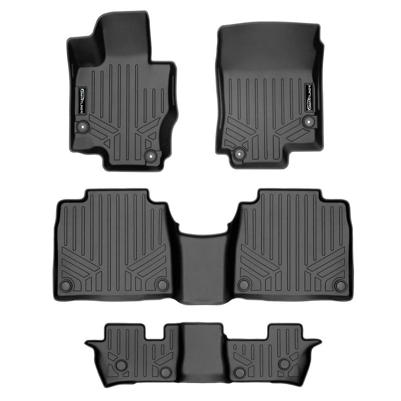 SMARTLINER SA0471/B0498/C0498 Passgenaue Fußmatten 3-reihig Set schwarz für 2020 Mercedes-Benz GLS-Klasse 7 Beifahrer mit 2. Reihe Sitzbank von SMARTLINER