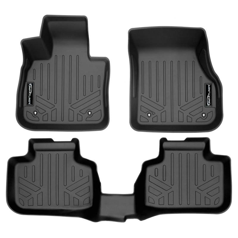 SMARTLINER - SA0481/B0481 Allwetter-Fußmatten, passgenau, 2-reihig, Set schwarz für 2016-2020 BMW X1 / 2018-2020 BMW X2 von SMARTLINER