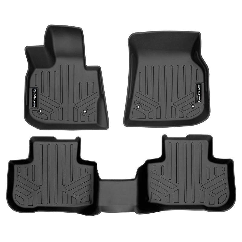 SMARTLINER - SA0484/B0484 Allwetter-Fußmatten, passgenau, 2-reihig, Set schwarz für 2018-2021 BMW X3 und X4 von SMARTLINER