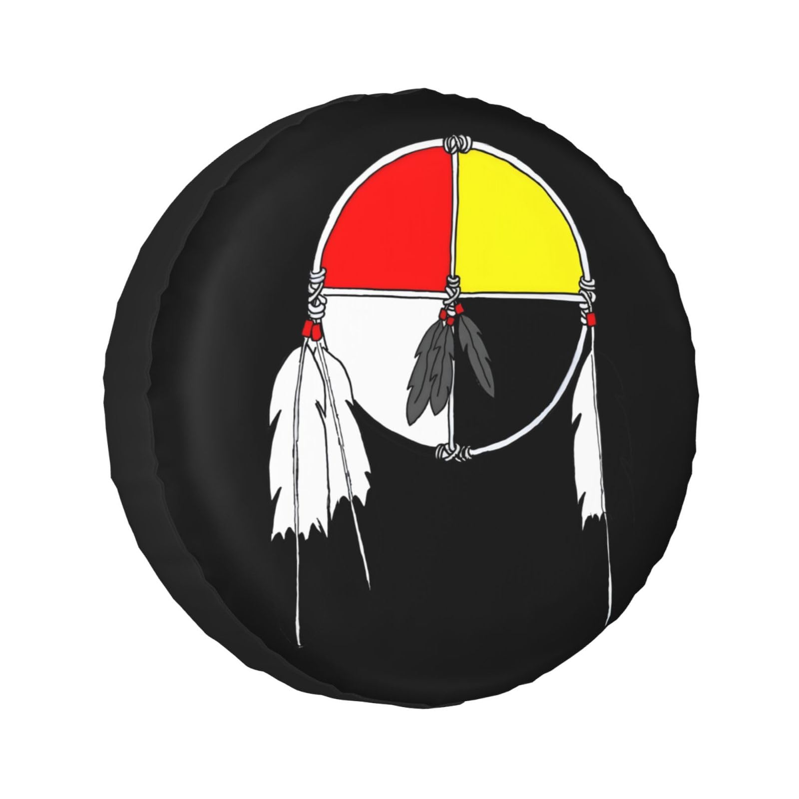 Reifenabdeckung für Medizinräder mit indianischer Kunst, Winddicht, Ersatzradabdeckung für LKW/SUV, 38,1 cm Reifenabdeckung für Medizinräder mit indianischer Kunst, Winddicht, Ersatzradabdeckung für LKW/SUV, 38,1 cm von SMAZDFXX