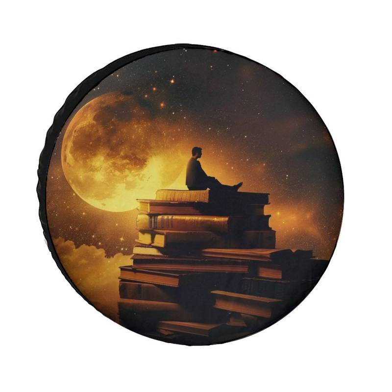 Warm Books Reifenabdeckungen mit Mondmann-Motiv, Radabdeckungen, universelle Passform, Zubehör für Wohnmobile, SUVs, LKWs und Anhänger von SMAZDFXX
