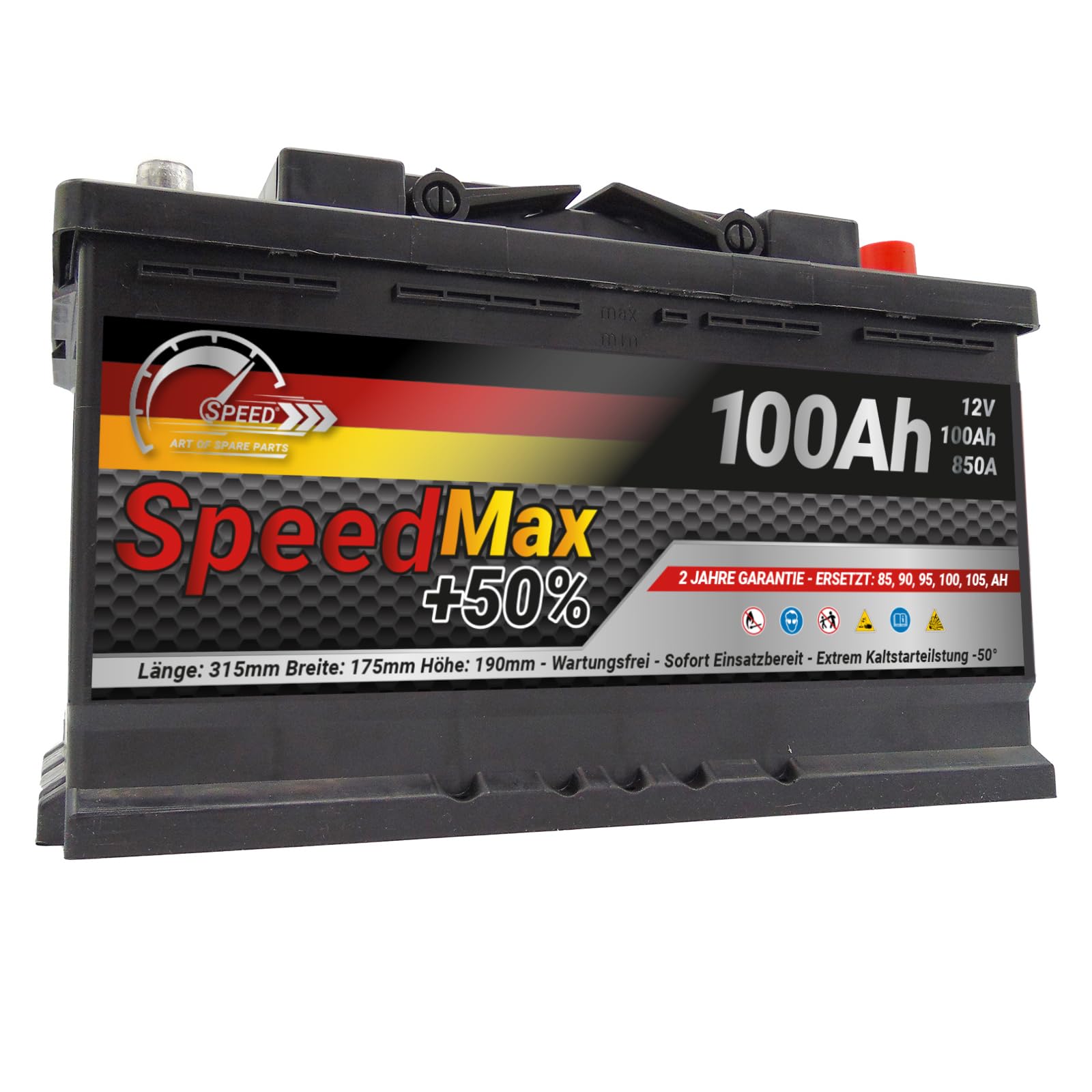 Autobatterie Speed Max L4100MAX 100Ah 850A 12V von SMC