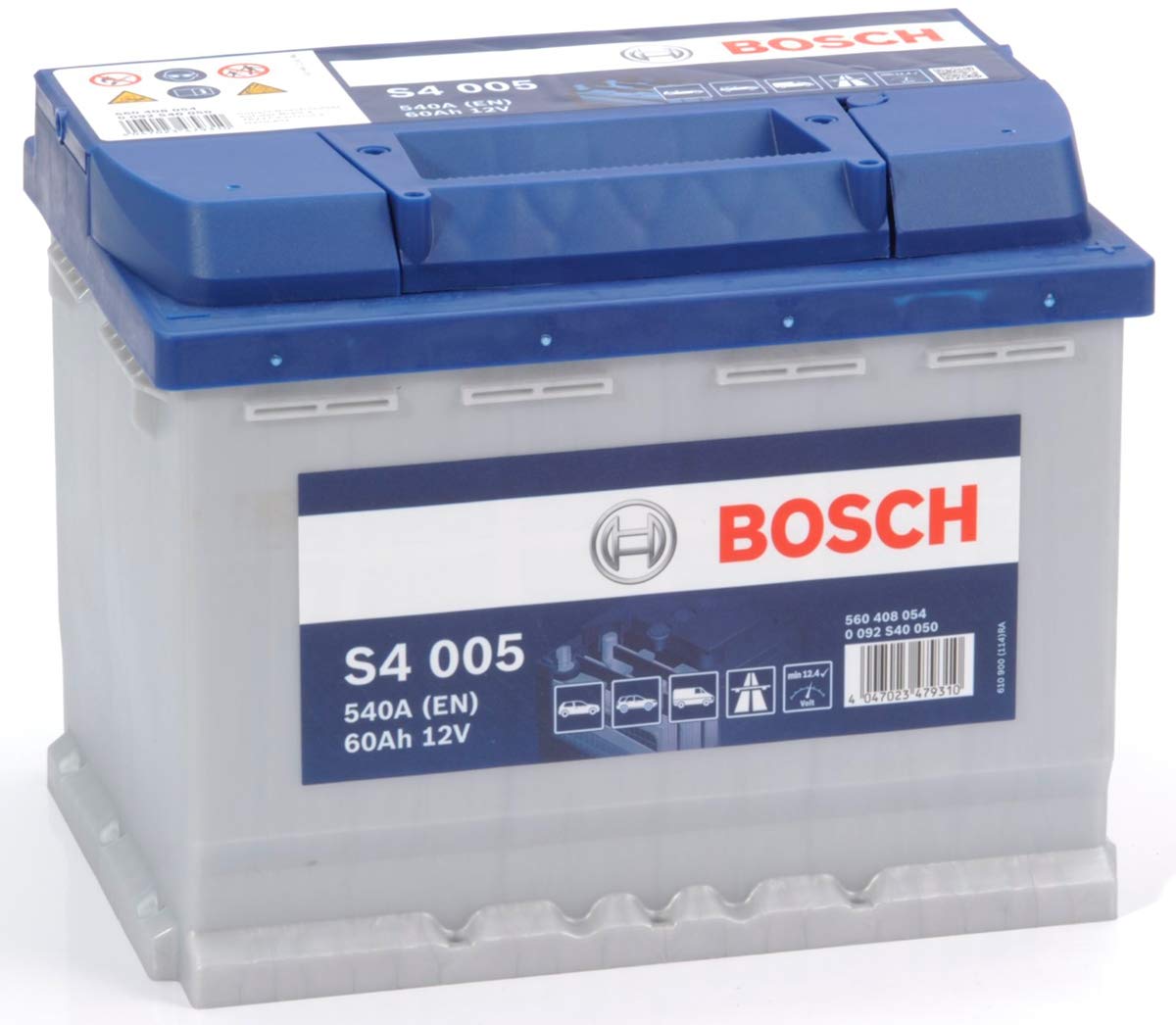 SMC, Bosch Silver Autobatterie S4 005, 60 Ah, 540 A, 12 V. Professionell, betriebsbereit von SMC