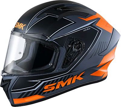 SMK Stellar Adox, Integralhelm - Dunkelgrau/Schwarz/Orange - XS von SMK