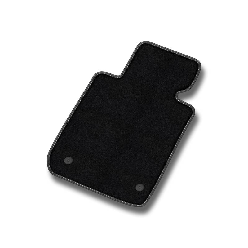 SMK Velours Premium Fahrermatte 1-teilig passend für Mini Clubman I 2007-2014 - Premium, Leder, Weiß Fahrerseite - Erleben Sie neuen Fahrkomfort mit einem Velours- Fahrermatte passend für Ihr Auto von SMK