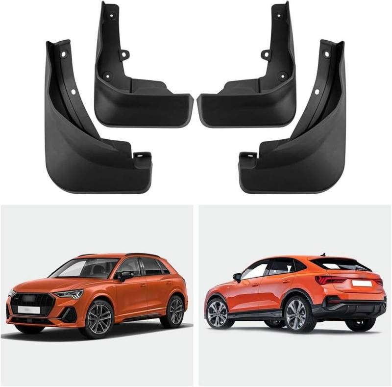 SMOPY 4-teilige Auto-Schmutzfänger - passt für Audi Q3 Sportback 2020-2024 2025 Kotflügel vorn und hinten, Radspritzschutz, Schmutzfänger von SMOPY