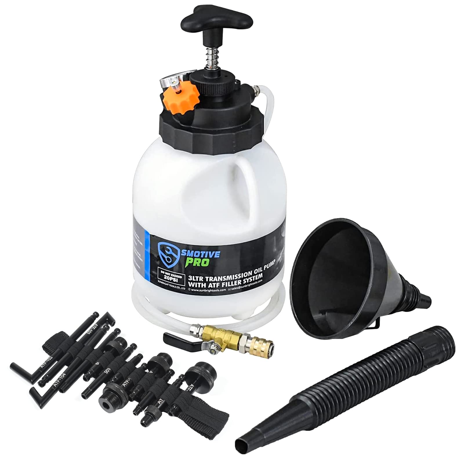 SMOTIVEPRO ATF Getriebeöl Einfüllgerät, 3L Manueller Öleinfüllgerät mit 12 Aluminiumlegierung Adaptern, Öl einfüllen Ölwechsel Gerät Geeignet Europäischen Autos, CVT und DSG SMOTIVEPRO ATF Getriebeöl Einfüllgerät, 3L Manueller Öleinfüllgerät mit 12 Aluminiumlegierung Adaptern, Öl einfüllen Ölwechsel Gerät Geeignet Europäischen Autos, CVT und DSG von SMOTIVEPRO