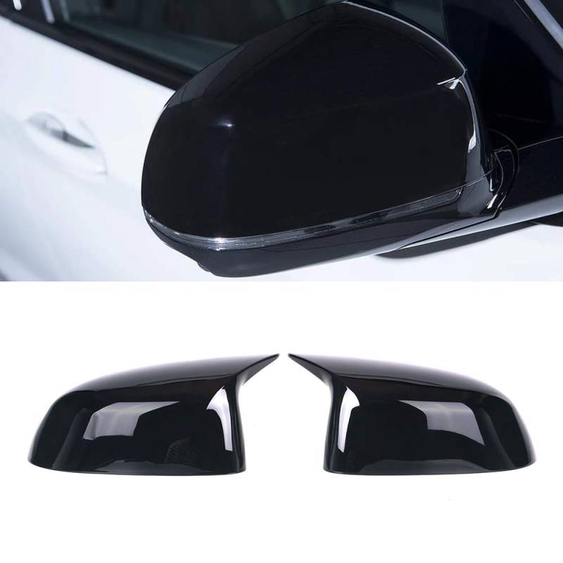 SNA Seitenspiegelkappen für BMW X3 G01 X4 G02 X5 G05 (glänzende schwarze ABS-Spiegelabdeckungen, 2-teiliges Set) von SNA